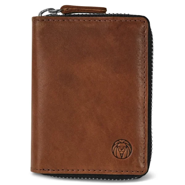 garantis authentique Lucleon Porte-cartes En Cuir Brun Havane Anti-RFID Cambodia 4