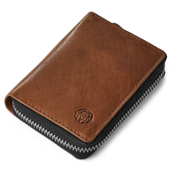 garantis authentique Lucleon Porte-cartes En Cuir Brun Havane Anti-RFID Cambodia 7